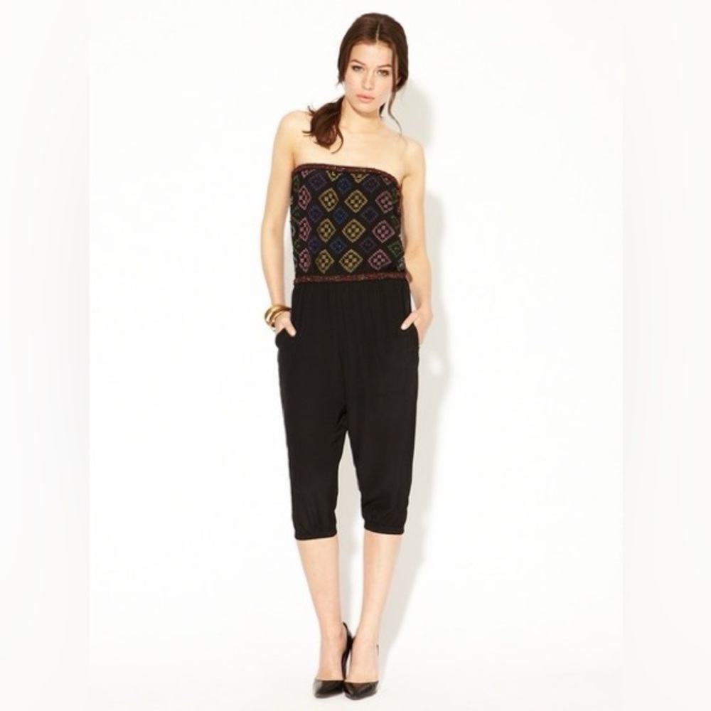 {Gryphon New York} Strapless Jumpsuit - Bodice Embellished with Embroidery 🧵